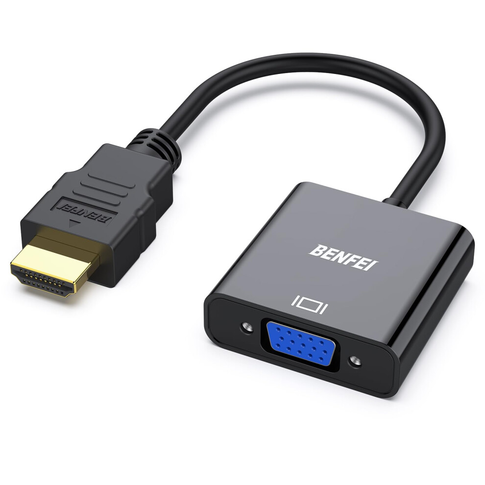 Benfei Hdmi To Vga, -Plated Adapter (Male To Female) For Computer, Desktop, Laptop, Pc, Monitor, Projector, Hdtv, Chromebook, Raspberry Pi, Roku, Gold 3524009880199