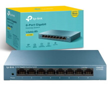 TP-Link LS108G 8 Port Gigabit Network Switch, Metal Case, Ethernet Switch, Power Saving, Plug & Play, Ethernet Splitter, Desktop or Wall Mount, Hassl