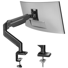 BONTEC Single Arm Monitor Desk Mount for 13-32 inch Screen, Tilt, Swivel, Rotation, Ergonomic Gas Spring Monitor Stand with Cable Management, VESA 75