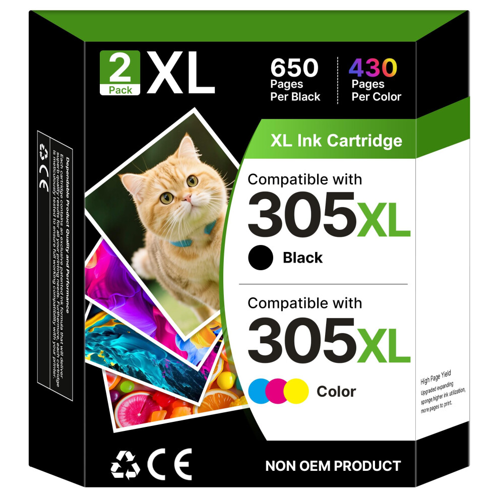 305Xl Ink Cartridges Combo Replacement For Hp 305 Ink Cartridges And Colour,Printer Ink 305 Xl For Hp Deskjet 2810E 2820E 2800E Envy 6000 6020E Black 5008488888665