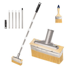 6" Decking Paint Brush 2M Long Handle Paint Brush with 3" Paint Brushes, Deck Stain Applicator Staining Brush for Woodstain, Fence Wall Furniture, Oi