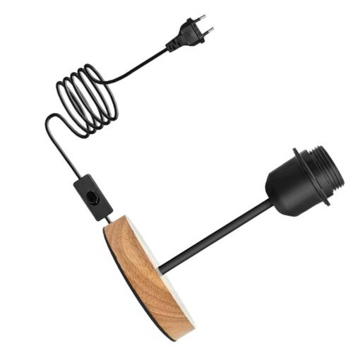 European Standard Wrought Iron Table Lamp Base E27 Socket with Cable Plug DIY Lamp Base Accessories EU Plug 2