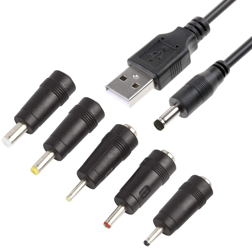Usb To Dc Cable,1M Universal 5V Usb Power Chager Cord Dc 5.5 X 2.1Mm Plug Adapter With 2.5X0.7mm, 3.5X1.35mm, 4.0X1.7mm, 5.5X2.5mm, 3.0X1.0mm Connect 8073911608452
