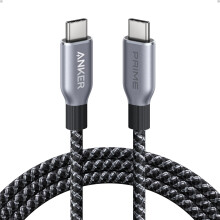 Anker Prime USB C to USB C Cable, 240W Fast Charging Cord, Upcycled-Braided Nylon with 100-Year Bend Durability for iPhone 17 Series, MacBook, Galaxy