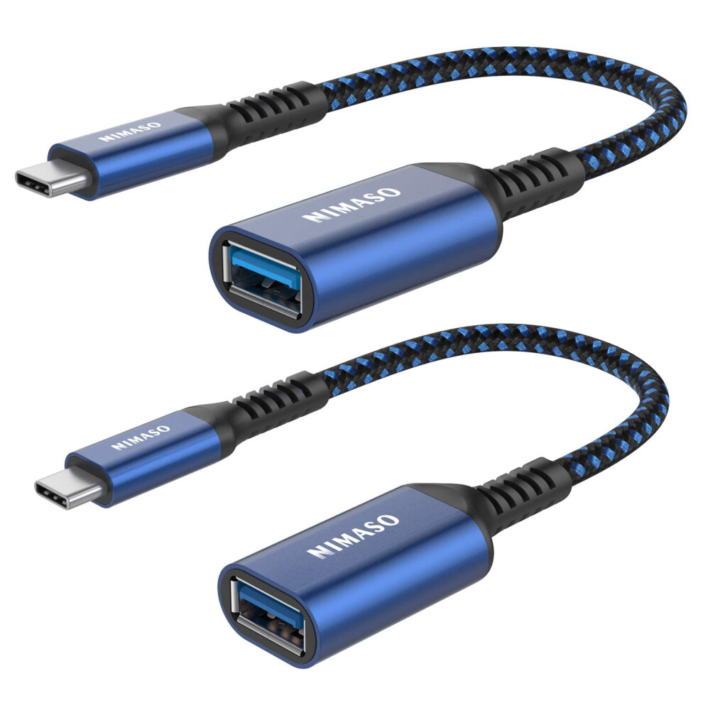 Nimaso Usb C To Usb 3.1 Adapter 2 Pack,Otg Cable Type C Male To Usb Female Otg Adaptor Compatible With Iphone 15,Macbook 2018,Ipad Pro, Samsung Galax 8782123052402
