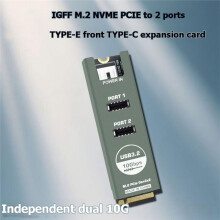 M.2 PCIe auf USB 3 Typ-E & Typ-C Dual-Port-Erweiterungskarte ASM3142 Dual 10 Gbit/S Frontpanel Typ-C Adapter mit Gehäuse
