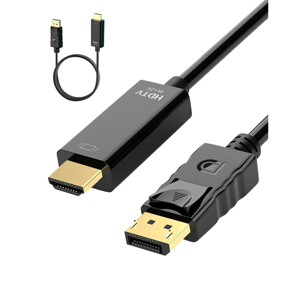 4K Displayport To Hdmi Cable 1.8M 4K@30Hz 2K@60Hz 1080P Full Hd -Plated Uni-Direction Dp 1.2 To Hdmi 1.4 Cables Lead Male To Male Multi-Screen Co Gold 5001997067675