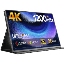 UPERFECT Portable Monitor 4K 16" | 1200 Nits Laptop Monitor | 3840 * 2400 UHD | 145% sRGB 2000:1 16:10 | USB-C & MINI HDMI | VESA & Smart Case | Outd