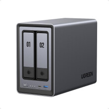 UGREEN NASync DXP2800,2-Bay Desktop NAS, Intel N100 Quad-Core Processor, 8GB DDR5 RAM, 2.5GbE Ethernet, 2 x M.2 NVMe Slots, 4K HDMI, Home & Office N