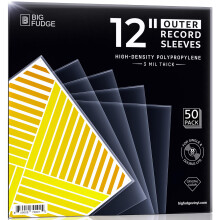Big Fudge Vinyl Record Outer Sleeves - 50x Crystal Clear LP Album Covers in High-Density Polypropylene - Transparent Protective Cover for 12" Records