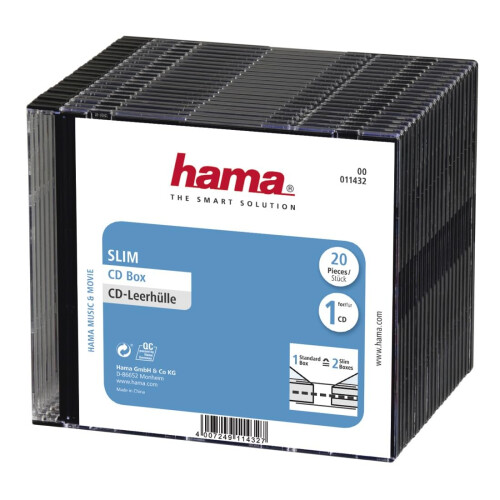 Hama Hama Slim CD Disc Cases | Transparent | Value Pack of 20