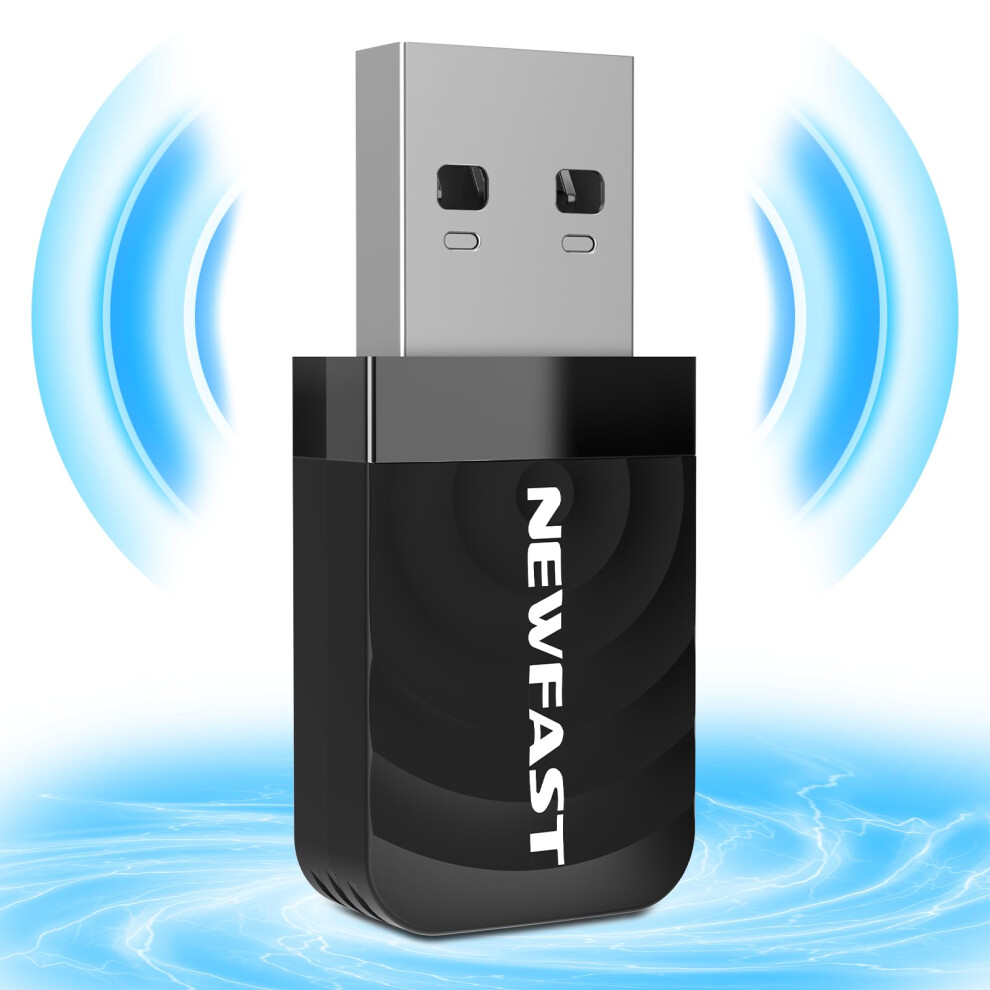 Newfast 1300Mbps Usb3.0 Wifi Dongle For Pc/Laptop 2.4/5Ghz Usb Wifi Adapter For Pc, High Gain Wireless Dongle, Mu-Mimo Wireless Adapter For Win 11/10 5008698367783