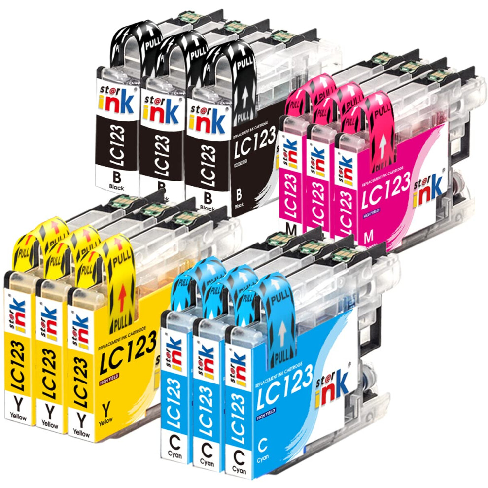 Starink Lc123 Ink Cartridges Compatible With Brother Lc123 Ink For Brother Mfc-J6520dw Mfc-J4510dw Dcp-J152w Mfc-J470dw Mfc-J6920dw Dcp-J132w Dcp-J17 Black/Cyan/Magenta 3739558131184