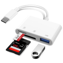SD Card Reader, Loydia USB C to SD Card for iPhone 15/iPad/Mac/Laptop, 3 in 1 Type C Memory Card Adapter with USB Port for iMac, iPad Pro/Air/Mini, M