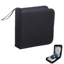 NUWIQ CD DVD Cases for Storage: Black CD Wallet with 40 Capacity Hard Plastic Sleeves for Discs - Portable Holder Carrying Albums and Games for Car H