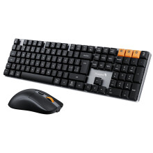 ProtoArc Wireless Mechanical Keyboard and Mouse, KM310 Full-Size Rechargeable Keyboard Mouse, 2.4G+Dual Bluetooth, Low Profile Keys, Red Switches, fo