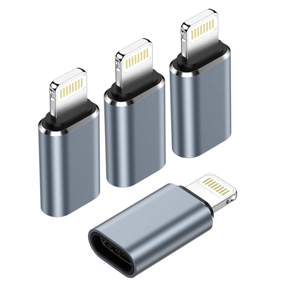Usb C To Lightning Adapter 4Pack, Type C Female To Lightning Male Adapter For Iphone 14/13/12/11 Pro Max/Pad/Airpod, Usbc To Iphone Adaptor Support C 5008927602036