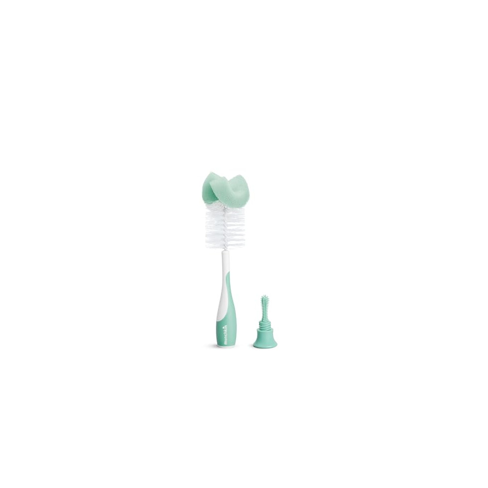 Mothercare Munchkin Sponge 2-In-1 Bottle Brush (Bonus Teat Brush Stored In Handle), Assorted, Pack Of 1