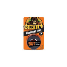 Gorilla - Heavy Duty Double Sided Mounting Tape, Weatherproof, 1" x 60", Black, (Pack of 1)