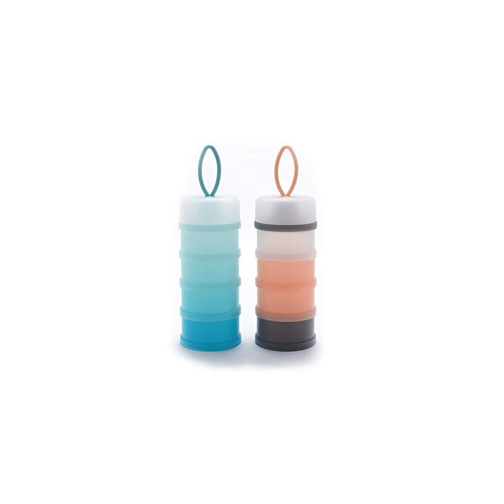 2Pcs Baby Milk Powder Dispenser 480Ml Twist-Lock Stackable On-The-Go Bpa Free Milk Powder Dispenser & Snack Storage Queta