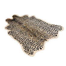 Leopard Print Area Rug Faux Cowhide Skin Fur Non-Slip Cheetah Rug Small Accent Distressed Animal Print Hide Mat Floor Carpet for Door Mat Entryway