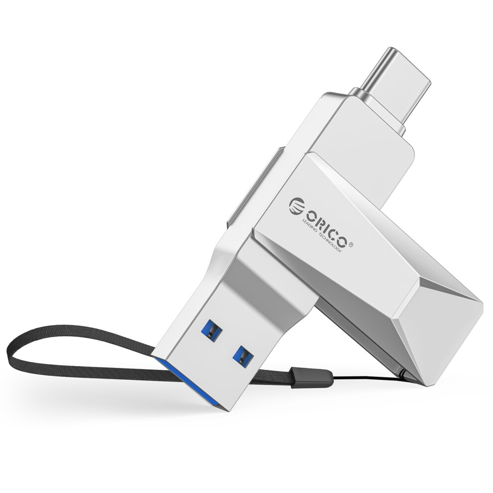 Photos - USB Flash Drive Orico 128GB USB Memory Stick, Swivel Design Dual Flash Drive, USB 3.2 Metal USB Drive Up to 150 MB/s, Type A & Type C Thumb 