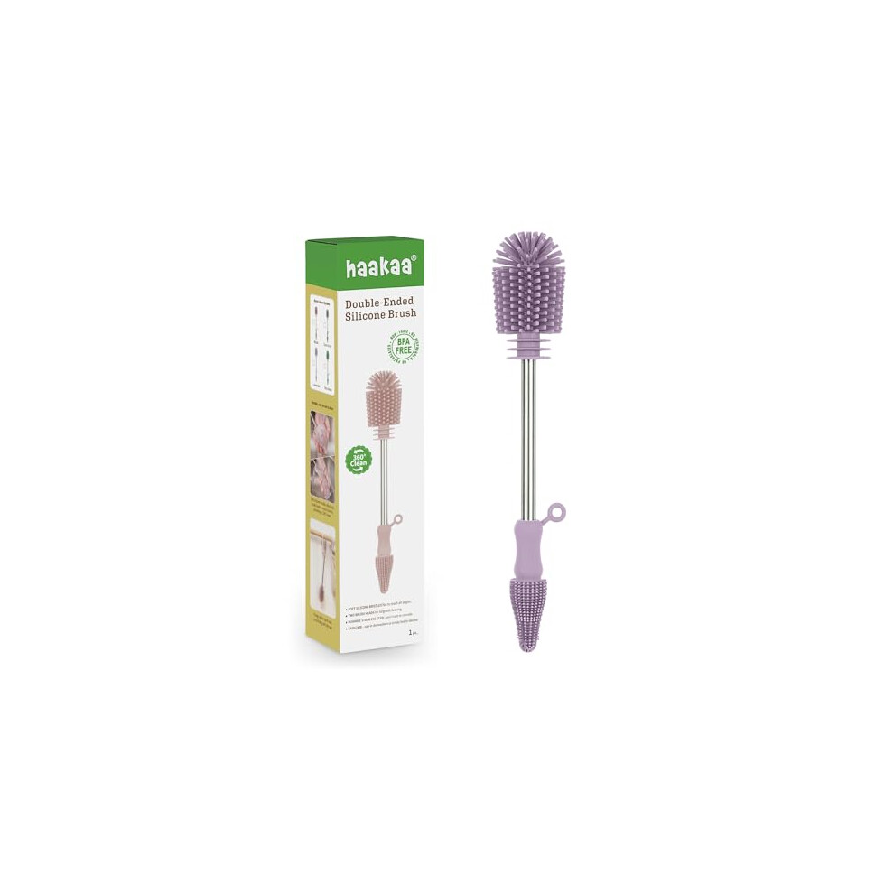 Silicone Cleaning Brush Kit-Baby Bottle Brush Scrubber For Breast Pump,Nipple,Breastmilk Storage Bag,Reusable Straws,Sippy Cup Soft Food Grade Haakaa