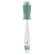 BÉABA, Bottle and Teat Brush in Ultra-Soft Silicone, Soft Textured tip, Cleans Bottles, teats and Small Accessories, Ergonomic Handle, Hanging Hole