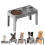Conjunto de Comedouros Elevados e Dobráveis Antiderrapantes para Cães, com 2 Tigelas de Aço Inoxidável. 2