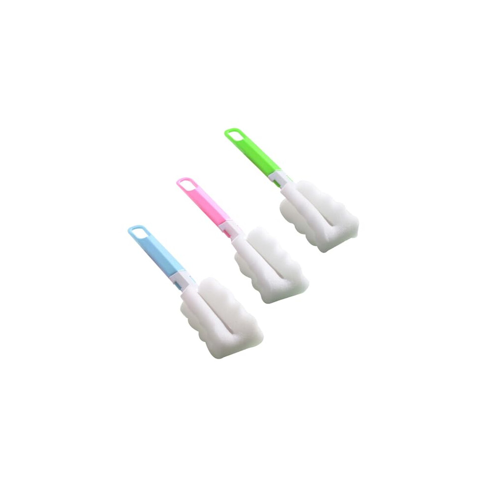 3 Pcs Washing Up Sponge With Handle, Baby Bottle Brush Bottle Brushes For Cleaning Long Sponge Bottle Cleaning Brushes For Cups Mugs Kettles Wine Solbrezeni