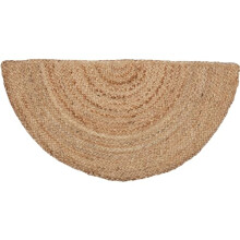 VHC Brands Natural Jute Rug Country Farmhouse Entryway or Kitchen Small Welcome Mat Half Circle 16.5x33