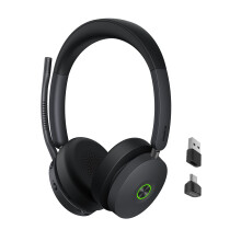 Yealink BH74 ANC Wireless Bluetooth Headset with Microphone, 6 AI Mic Hybrid Noise Cancelling, On Ear Work Headsets, 32H Talking Battery Life, Micros