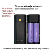 Gör-det-Själv-Powerbankbox med 2x18650 Batteriladdare, 6000mAh 5V 2A, USB Typ-C-Utgång, Bärbart Telefonladdare, Elektroniskt Laddningsskal