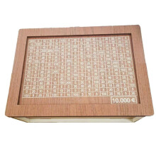 Money Saving Box, Wooden Cash for Kids and Adults, Reusable Money Box with Countdown and Money Target, Challenge 10000