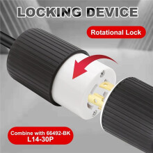 2pcs NEMA L14-30P Industrial Grade Locking Plug, 30 Amps 125/250V, 4 Prong Twist Lock Male Plug for Generator US Plug