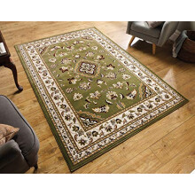 Extra Large Classic Oriental Persian Style Floral Traditional Rug/Mat, Green - 160 x 230cm