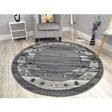 RSM RUGS New Small Medium Large Dark Light Grey Round Circle Circular Floor Rugs Cheap UK