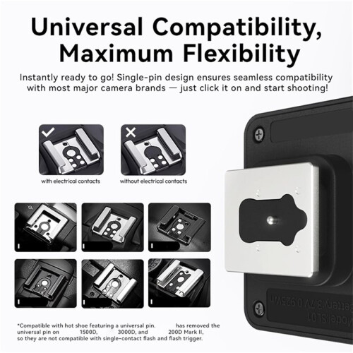 Camera Flash Suitable for Beginners, 90 Adjustable Angle, Universal Single-Contact Hot Shoe Mount. 2