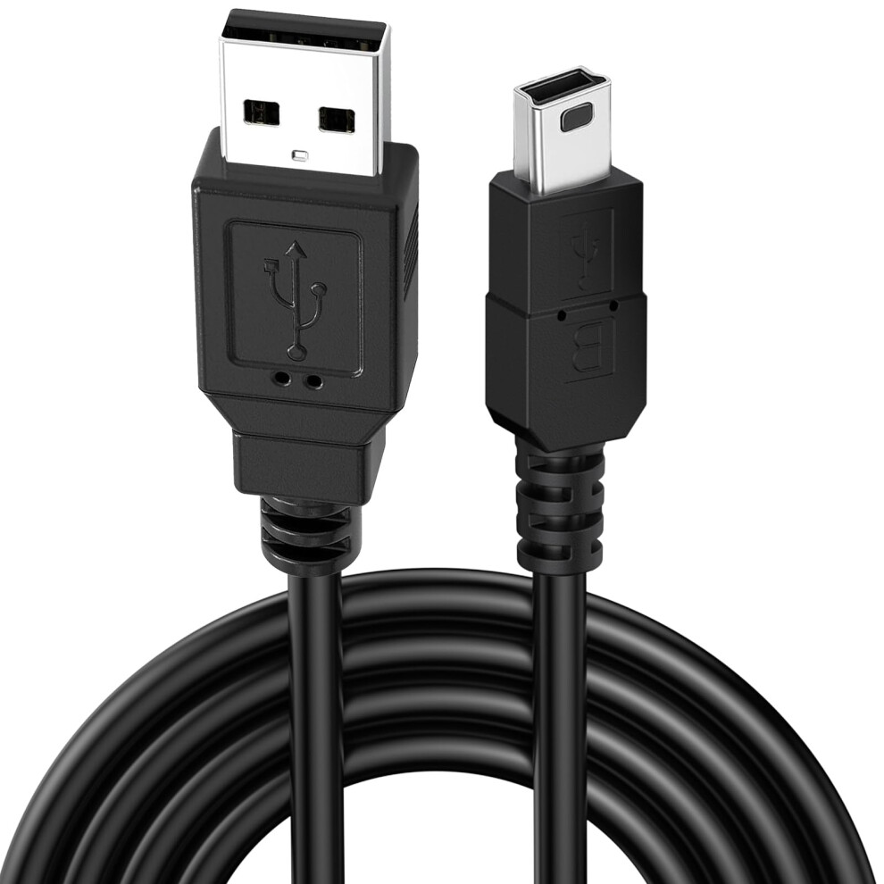 Twinklehom Mini Usb Charger Cable For Garmin Sat Nav - Usb A To Mini B Cable For Data Sync & Charging Cord For Garmin Nuvi Gps, Dash Cam, Car Camera, 9380237640707