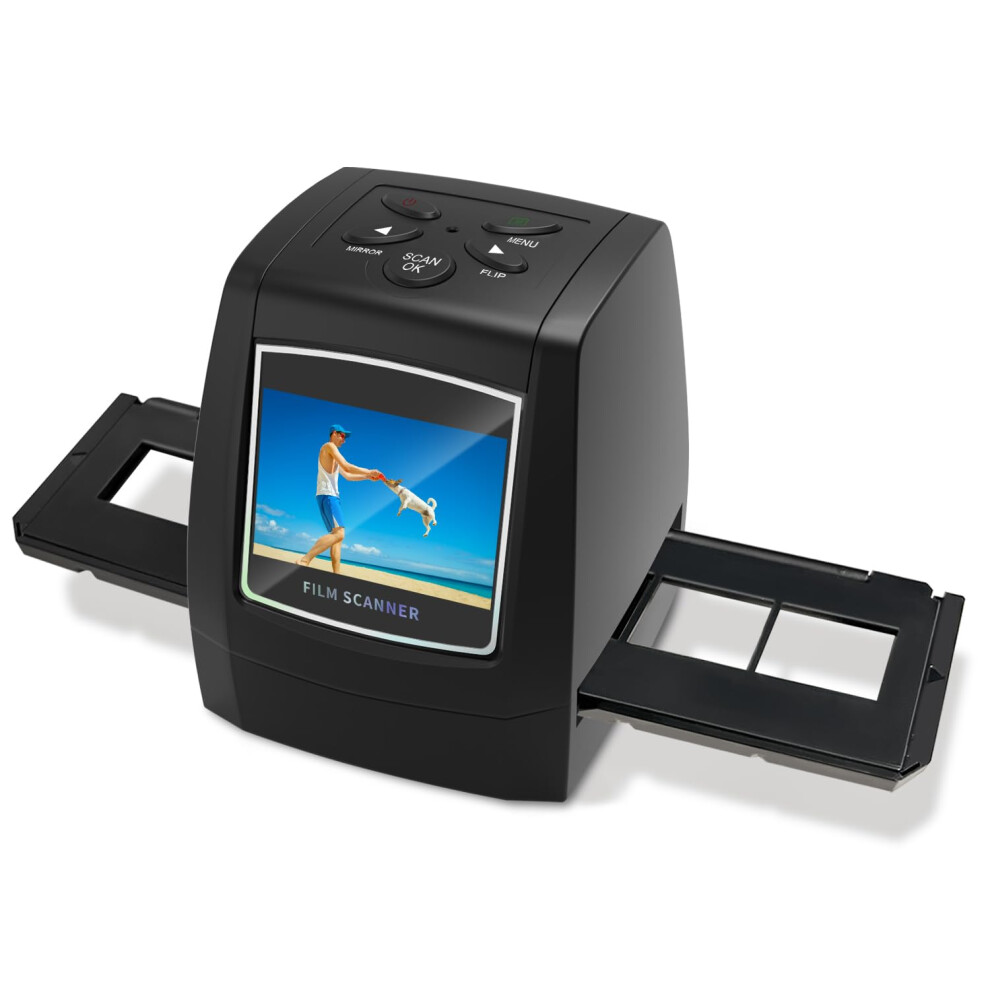 Mini Digital Film & Slide Scanner – Converts 35Mm Negatives & Slides To Jpeg Images – Includes 2.4 Lcd Screen – Easy Load Film Adapters 7023693587316