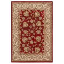 Red Area Rug Thick Gold Border Rectangular Living Room Rugs Dining Room Lounge Traditional Floral Cream Gold Thick Pile Luxury Interior Homeware Small