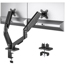 TVON Dual Monitor Arm for 17 to 35 Inch Screens, Double Monitor Stand Desk Mount for Curved Flat Screens, Height Adjustable with Tilt Swivel Rotate,