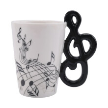 novelty note handle ceramic cup free spectrum coffee milk tea cup personality mug unique musical instrument gift cup
