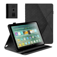 Yingphia Case for Fire HD 8(10/12/14 Gen, 2020/2022/2024), Multi-Angle Stand with Card Slots Auto Wake/Sleep, TPU Material (Black)