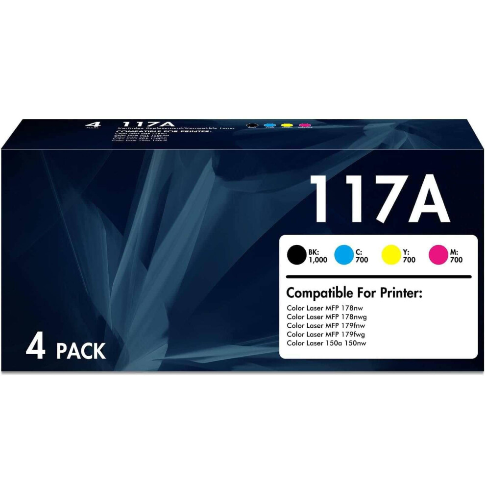 117A Toner Cartridge Compatible For Hp 117A For Color Laserjet Mfp 178Nw 179Fnw 150Nw 150A 178Nwg 179Fwg 178 179 150 W2070a W2071a W2072a W2073a Ink 4183875473899