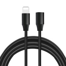 YWIBAHS Lighting Extension Cable iOS Extender Adapter Cord Adapter Male to Female Compatible with Mac - 3.3FT / 1M, Black (1M Black)