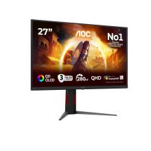 AOC Q27G4ZD 27 inch WQHD Monitor 280Hz, QD-OLED Panel, 0.03ms GtG, Adaptive Sync, HDR400 TrueBlack, G-Sync Compatible, Height Adjustment, (2560x1440
