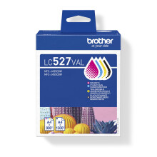 Brother LC-527BK/LC-527C/LC-527M/LC-527XL Inkjet Cartridges, Black/Cyan/Magenta/Yellow, Standard Yield, Multi-Pack, includes 4 x Inkjet Cartridges, G