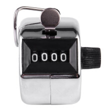 4 Digit Number Clicker Hand Tally Click Counter Silver