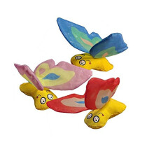 Yeowww! 3 Color Bundle of Organic Catnip Butterfly Cat Toys: Blue, Purple, and Red